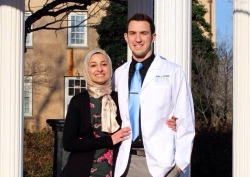 hungryhijabii:  These 3 Muslim students were killed, execution style, by a shot to the head, in Chapel Hill, North Carolina. Deah Barakat, 23, his wife Yosur Abu-Salha, 21, and her younger sister Razan Abu-Salha, 19. The couple were newlyweds as well