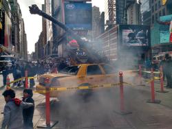 wow-images:  Some different angles I snapped of the Warcraft ad in Times Square 