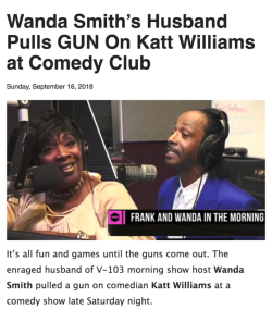 swolizard:  The Internet was abuzz on Friday after Williams dragged Smith, co-host of the popular Frank and Wanda Morning show in Atlanta on Friday morning.V-103’s video of the morning show battle went viral on social media, garnering over 1.2 million