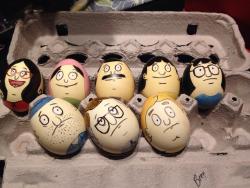 anochtheterrible:  so i made some bob burgers eggs for easter