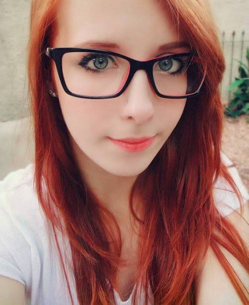 Cute teen with glasses