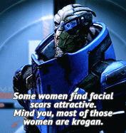 elenafisher:  I’m Garrus Vakarian. Codename: Archangel. All-around turian bad boy and dispenser of justice in an unjust galaxy. And you are…? Video Game Challenge - 2/7 Male Characters: Garrus Vakarian (Mass Effect) 