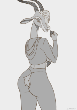 demenarts88:  Gazelle is quite sexy! I still haven’t seen the movie yet, but that one fanart of hers on my dash was sexy as fuck! I decided to keep mine in clothing though since I saw an Instagram model pic that I really liked and wanted to reference.