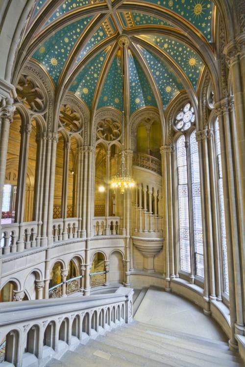 virtuallyinsane: Photograph taken from a staircase inside Manchester Town Hall. Located in Manchester, Greater Manchester, England /  Michael D Beckwith  