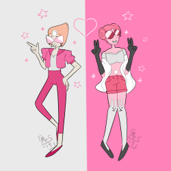 ninja-no-rose:  everyone liked y and b pearl fashion  so i made another one! they’re here to steal yo girl 