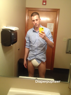 growing-boysxl:  ilovemydiapers: diaperpuprawr:  Just think… That professional looking boy in the office is a big diaper wearing baby. I hear he even sucks his thumb!!! :P  Awesome! I’ve been that professional diapered guy, too….   Diapered business