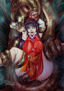 hirotostar-hypnoart: Kaa and Athena Asamiya  Art done by @lairreverenteboladepelos The nude version will be available for patreon/kofi in september 1st.www.patreon.com/hirotostarko-fi.com/hirotostar   
