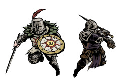 menaslg:  Solaire and the CrusaderDarkest Dungeon style