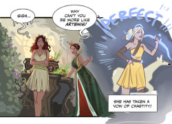 sigeel: here’s a short one containing Artemis, and Persephone’s relationship with her mom XD