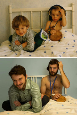 prettyenoughwordsss:  captainthundercunt:  owmeex:  Two Brothers Re-Create Childhood Photos As A Priceless Gift To Their Mother (via Then/Now)  okay but THEY INCLUDED THE DOGGIE AND IT HAS LIL GREY HAIRS ON ITS FACE AHHH SO DISTINGUISHED AND MAJESTIC