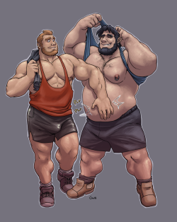 captaingerbear:  Grant and Spookeedoo’s Honeybum taking a breather after going for a jog. Yes, Grant will happily go for a jog. All the way to a triple smashburger. 