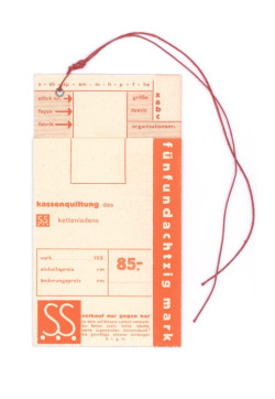 design-is-fine:  Laszlo Moholy-Nagy, price tags for Schroeder Spezial (menswear chain store), Berlin, 1930. Designed in bauhaus colors, what else. Via moholy-nagy foundation
