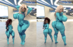 theterriblecon:  rivaliant:  More Zero Suits with Linia and Inu because nothing says fine booty like skin tight …whatever the suit is made out of    Zero Suits galore 