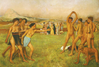 Ancient spartan women wrestling