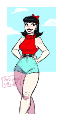 distressed-kitty:more pinup practice! this time with a tad of lazy coloring :D 