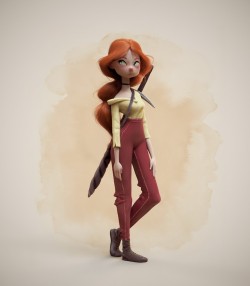 pinuparena: This is a personal project just for fun and learning, based on Chabe Escalante´s wonderful artwork! I tried to give volume to her design as tight as possible to the reference: https://www.artstation.com/artwork/Jv50n Sculpted in Zbrush, then