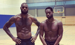 sunking-sports:#LeBron and #wade workout… Possibly to #Lakers