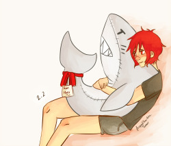 frostedtea-arts:  Happy Birthday Rin! I think he likes his present from Haru (. ˘ ᴗ ❛.) ♡   Re-blogged from my art blog ^o^