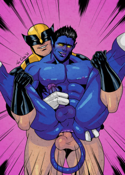 craygallery: Wolverine X Nightcrawler this was posted a good while ago in Patreon :) Support my art in Patreon to get access to much  more uncensored gay erotic and hardcore artwork, plus exclusive rewards and prizes! https://www.patreon.com/tomcray