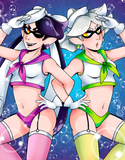ravibun:  Summer is coming, time to rock those swim suits, squid kids! ♥   @slbtumblng well hello sailor~ &lt;3 &lt;3 &lt;3