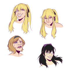 cute-anonyme-art:Tried some expression practice with some Kakegurui girls. Idk how the artist pulls off such crazy faces in the manga.