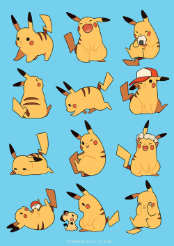 strangelykatie:  A tribute to chubby RBY-era Pikachu! This will be a print at SMASH! 
