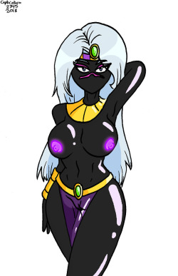 Queen Tyr’ahnee from the Duck Dodgers cartoon. I actually forgot about her and only remembered her after seeing some rule 34 of her on Reddit. Then I remembered I had a huge crush on her when I was a kid, and I drew this. 