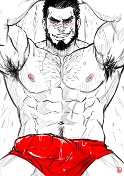 redgart:  Quick fanart of Daisuke A.K.A “ THE BEAST” A Takeshi matsu’s character and one of my favoites :)Art by me :RED