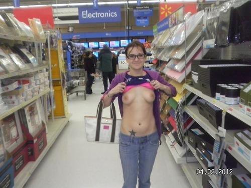 Walmart flashing tits in public