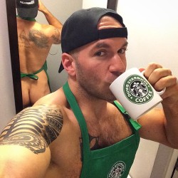 imaginarydorkemon:  texasfratboy:  damn, would love to have this guy working in my local Starbucks!  Id like starbucks a lot more
