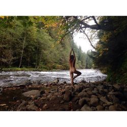 soakingspirit:  “When you walk with bare feet, how can you ever forget the earth.” 🍂 It’s hard to tell in this photo but I’m standing next to a hot spring cave along a river. I spent the early morning soaking my bones and singing mantras. When