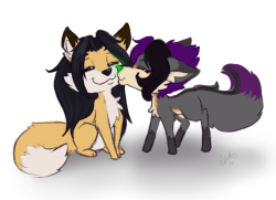 Amber and Aura as cute little foxes~ &lt;3