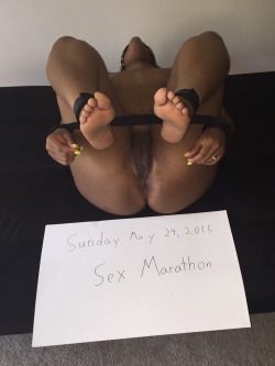 ablackthot:  A Sex Marathon is when a slut doesn’t leave the house all day, has all holes exposed for easy access, and must fuck, suck and take pics at her master’s command.Another marathon will take place this weekend. Feel free to submit suggestions.