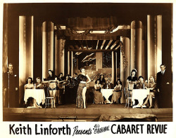  Keith Linforth’s  CABARET REVUE Keith Linforth operated a touring Burlesque company during the 40&rsquo;s and 50&rsquo;s.. This formal troupe photo features the entire cast from his “Original CABARET REVUE”.. The photo was found in the archives