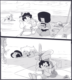 jen-iii:  I wanted Steven to have some quality time with both Ruby and Sapphire so here ya go, family beach fun 