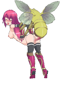 pixel-game-porn:Cute little busty hentai slut with big tits bouncing as she’s getting raped by a wasp’s monster cock stinger thingie in an animated xxx hentai gif from the game Guild Meister.