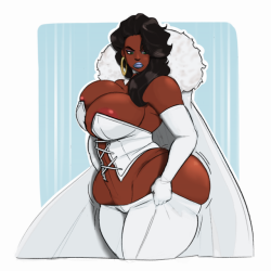 erismanor:   Bellarosa’s (trying to) cosplay as the White queen Yet another request by @carmessi I colored myself. Weird how superhero clothes always seem to fit.  Nice colores