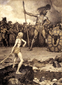 king-without-a-castle:  Osmar Schindler - David und Goliath,1888