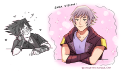 rettozetto:Sora, Riku, and some great big ol’ mutual googly-eyeing…. *heart eyes*(and they STILL DONT NOTICE)
