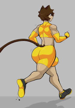 laser-request:A drawing of Roki jogging.[Regular and ‘Sweat’ Alt]