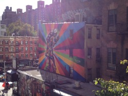 thepoliticalnotebook:  From a couple of weeks ago… street mural in Chelsea. Photographed from the High Line. Artist: Eduardo Kobra. 