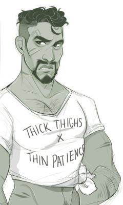 notlostonanadventure:  envyhime:This is my first sketch of Gabriel Reyes If that crop top existed I would wear it 