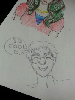 I drew the cutest stinkin&rsquo; Onoda during my prep period today, because I love her. I also drew Makishima, but she looks too pretty.
