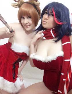 nsfwfoxydenofficial:  Have a very merry topless Tuesday from me and @usatame with some Mako x Ryuko holiday fun! c:  We took these  right before we shot an holiday unboxing for @cosplaydeviants. &lt;3   &lt;3 &lt;3 &lt;3