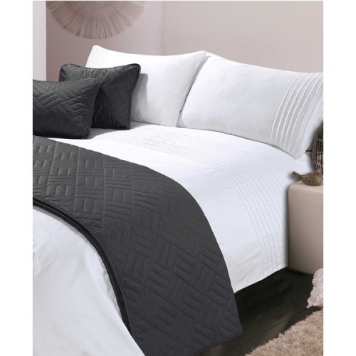 Luxury Hotel Collection White Pintuck superking duvet cover set ...