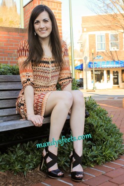 ohmandy56:  New update at www.mandysfeets.com 😊   That day was so lovely! Can’t tell it is still winter here.  I also got quite a few compliments on those sexy heels! I love talking shoes with strangers. ❤️ For anyone curious, the shoes are by