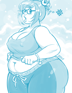 blockdevil:   kaigetsudo: Saw some cute fat Mei drawings on twitter so I crashed that party sweet sassy molassy 
