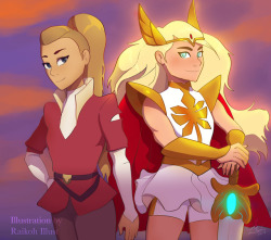 raikoh14:I’m loving this new take of She-ra, so I made this drawing her in her two forms.