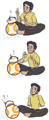 wawawhatshappening:  sara-wawa:  -kicks things around- I WANT A BB UNIT SO BADLY NOW. heal my black and wounded heart. i’ll love it forever POE TRIES TO PLAY HAND TRICKS WITH BB8. but BB8 cheats. because BB8 doesn’t know -cry- but BB8 loses anyway.