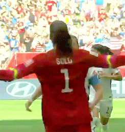 lorelaidanes:  Carli Lloyd runs straight to Hope Solo to celebrate her hat-trick at the FIFA Women’s World Cup Canada 2015 Final on July 5, 2015. [x]